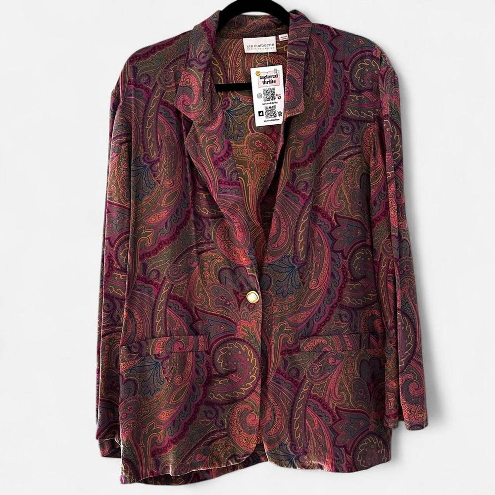 Vintage Liz Claiborne Paisley Silk Blazer